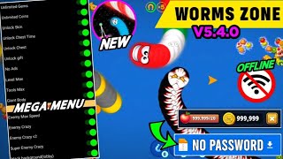 Worms Zone io Mod Apk V5.4.0 Terbaru 2024 | MEGA MENU Unlimited Coin & Unlock All Skin UPDATE!! screenshot 1
