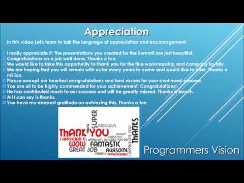 Appreciation