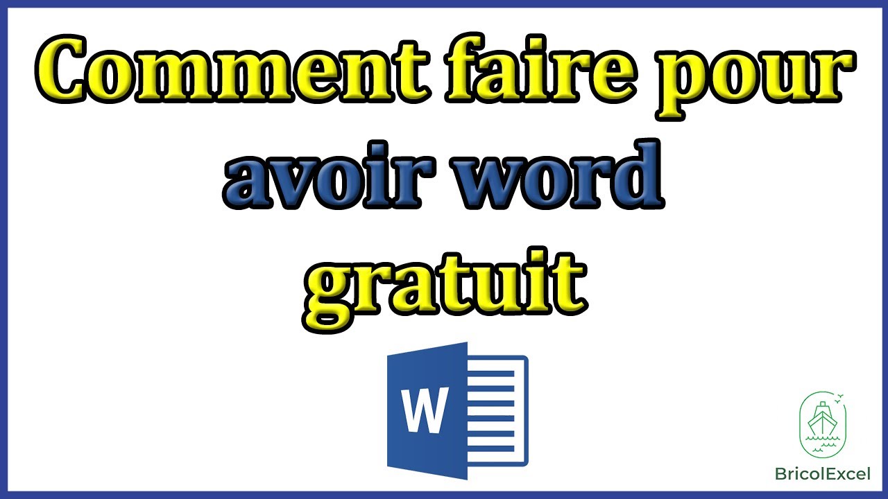 Comment faire pour avoir word gratuit - YouTube