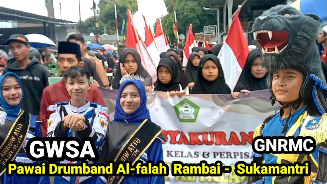 Pawai Drumband Di Alfalah Rambay Sukamantri || GNRMC dengan Gema Wibawa Swara Al Falah