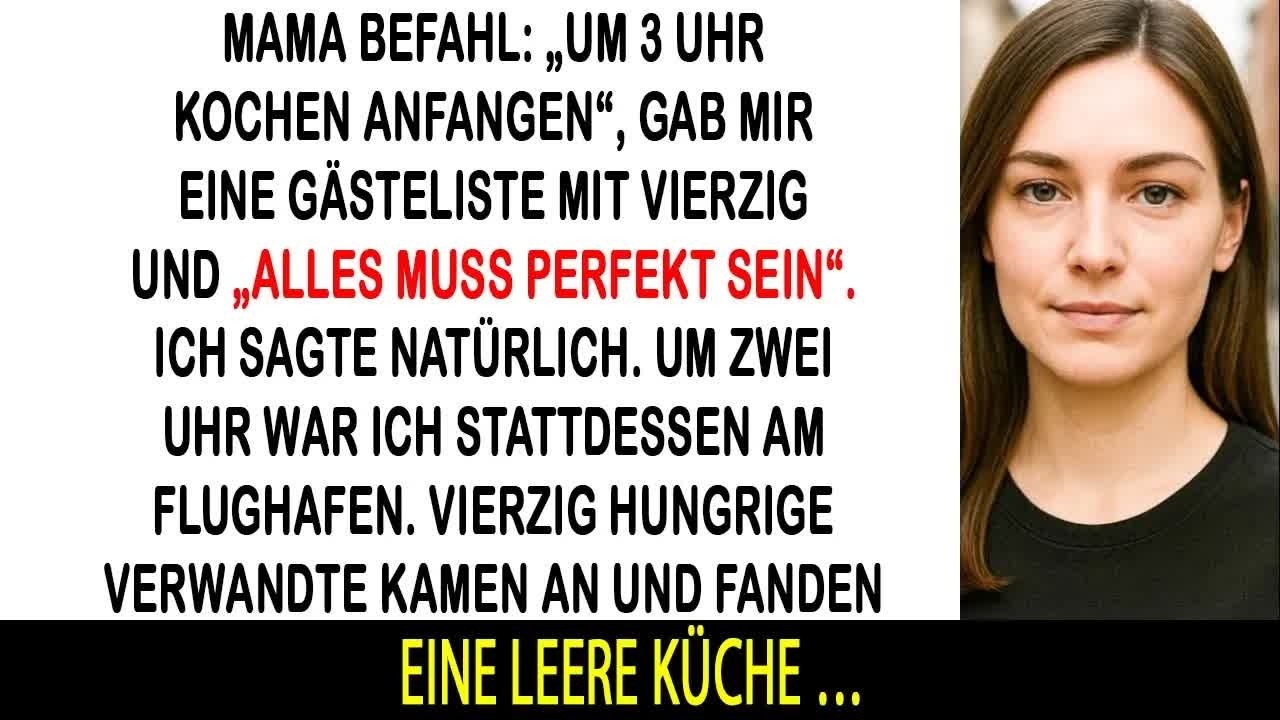 Mama ließ mich für 40 Gäste kochen – am nächsten Tag stand sie selbst ohne Hilfe in der Küche