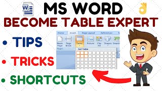 Details MS WORD TABLE 👉 TIPS TRICKS and Important Shortcut Keys News
