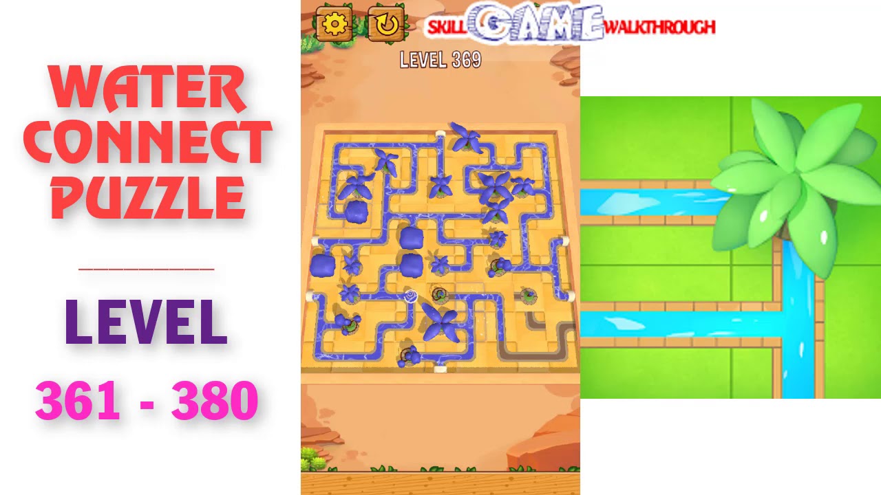 Water Connect Puzzle Level 361 - 380 Walkthrough | SkillGameWalkthrough