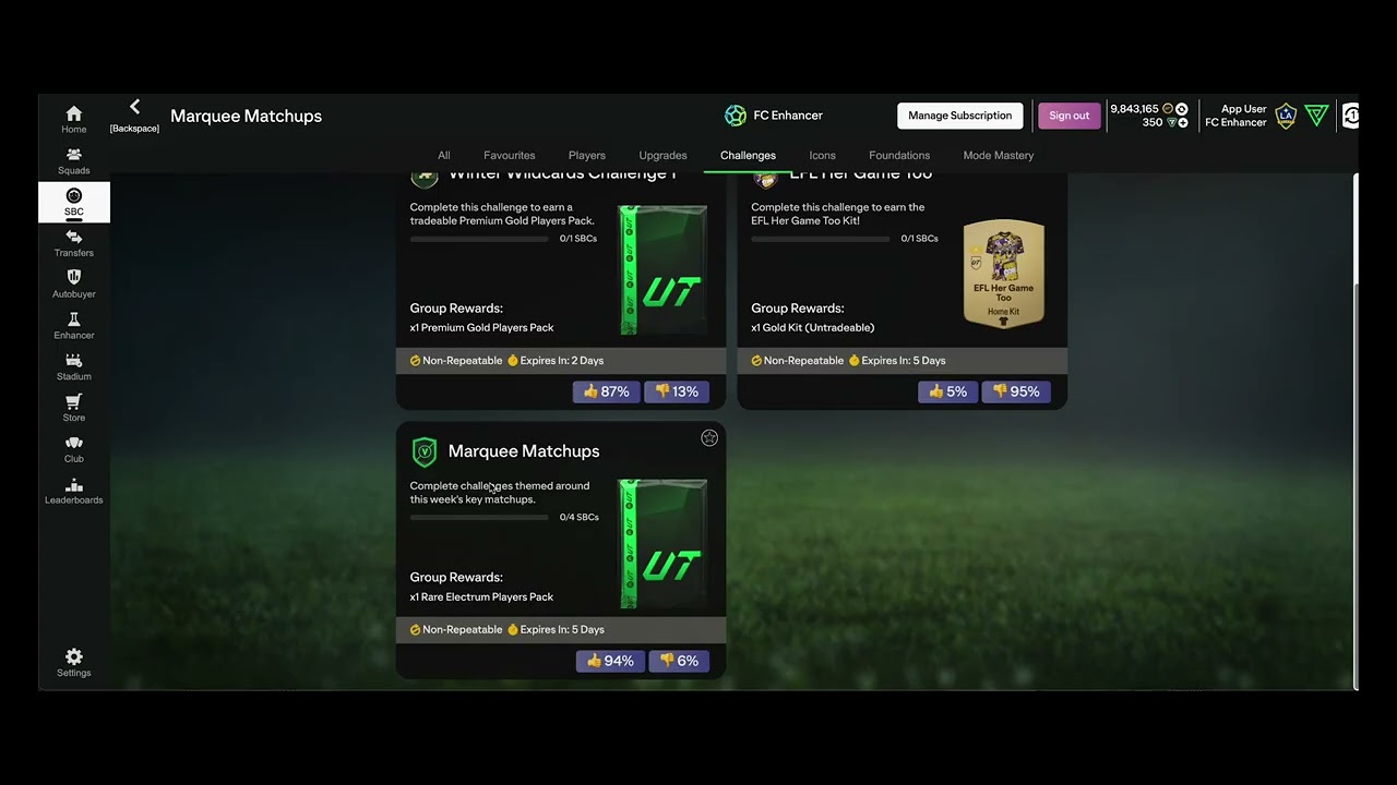 FC25 Premium SBC Features | FC Enhancer 