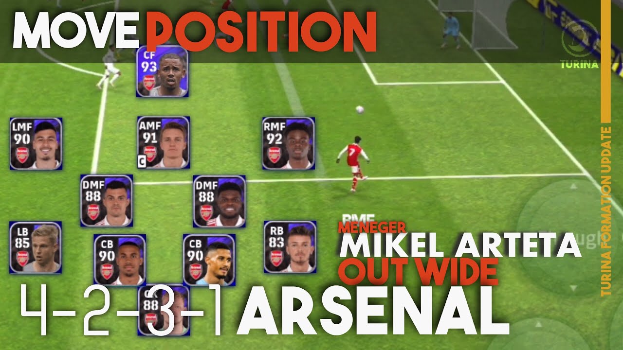 Wide Out Position 4-2-3-1 ARSENAL Out Wide | MOVE POSITION | Formation eFootball 2023 ...