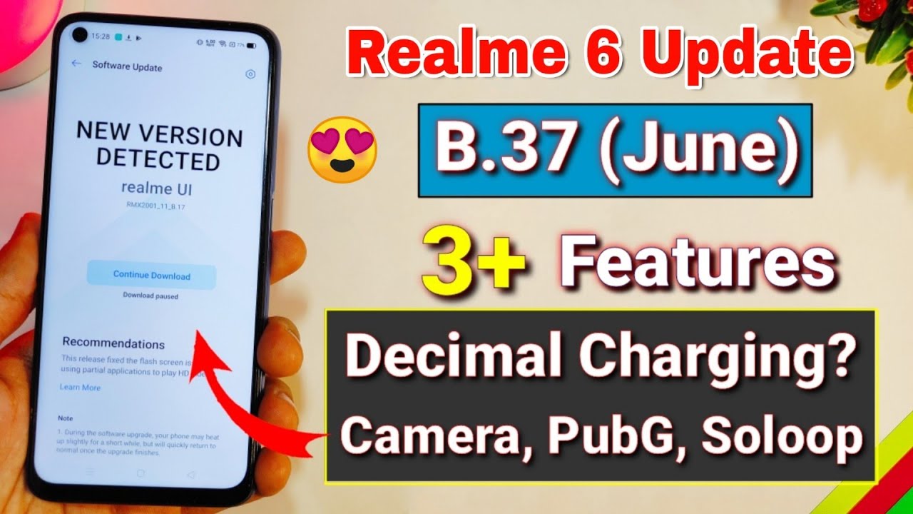 Realme 6 B.37 June new update | Decimal charging animation? new features | Realme 6 new update