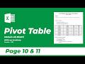 Pivot Table in Excel | Page 10 & 11