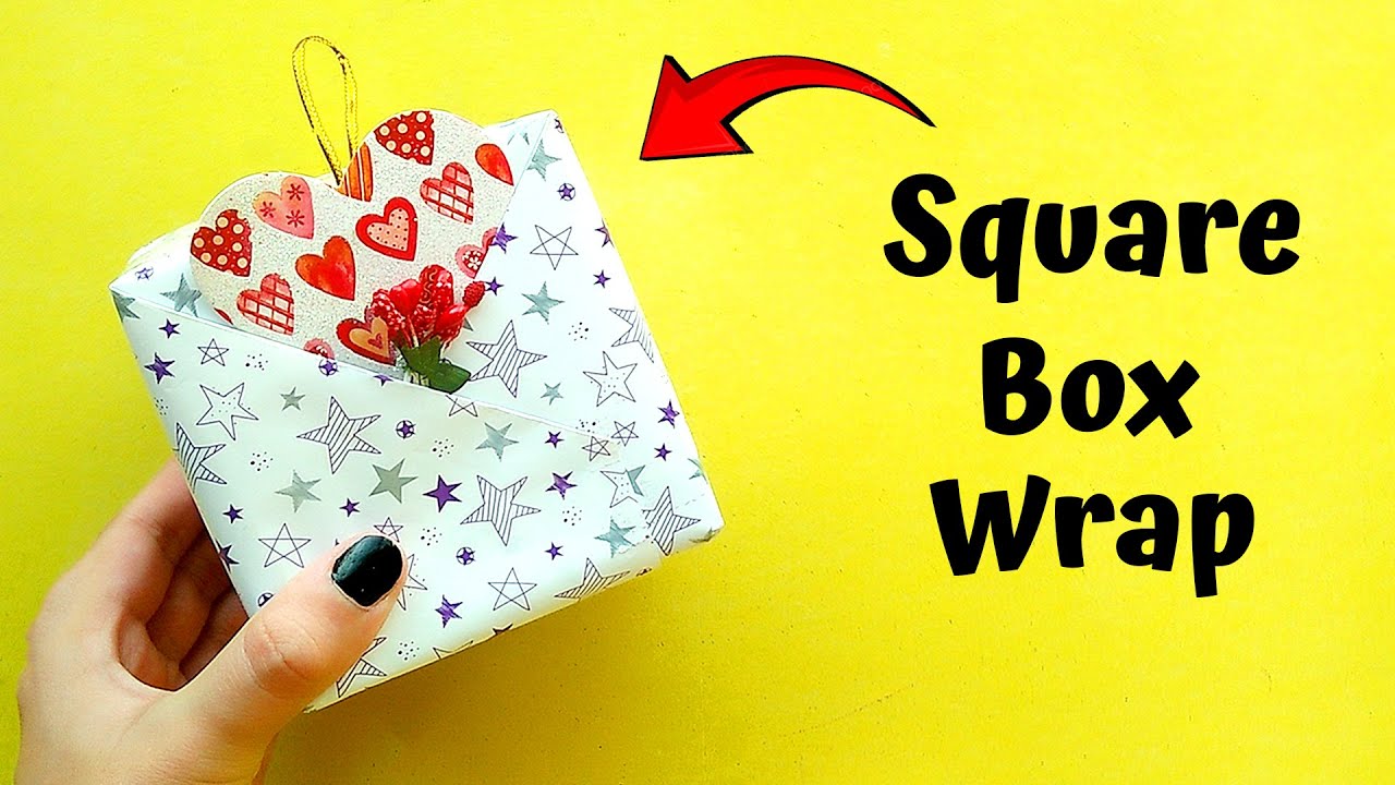 How to Wrap a Square Perfume Box | Gift Wrap Square Box with Paper | Perfume Gift Wrapping Ideas
