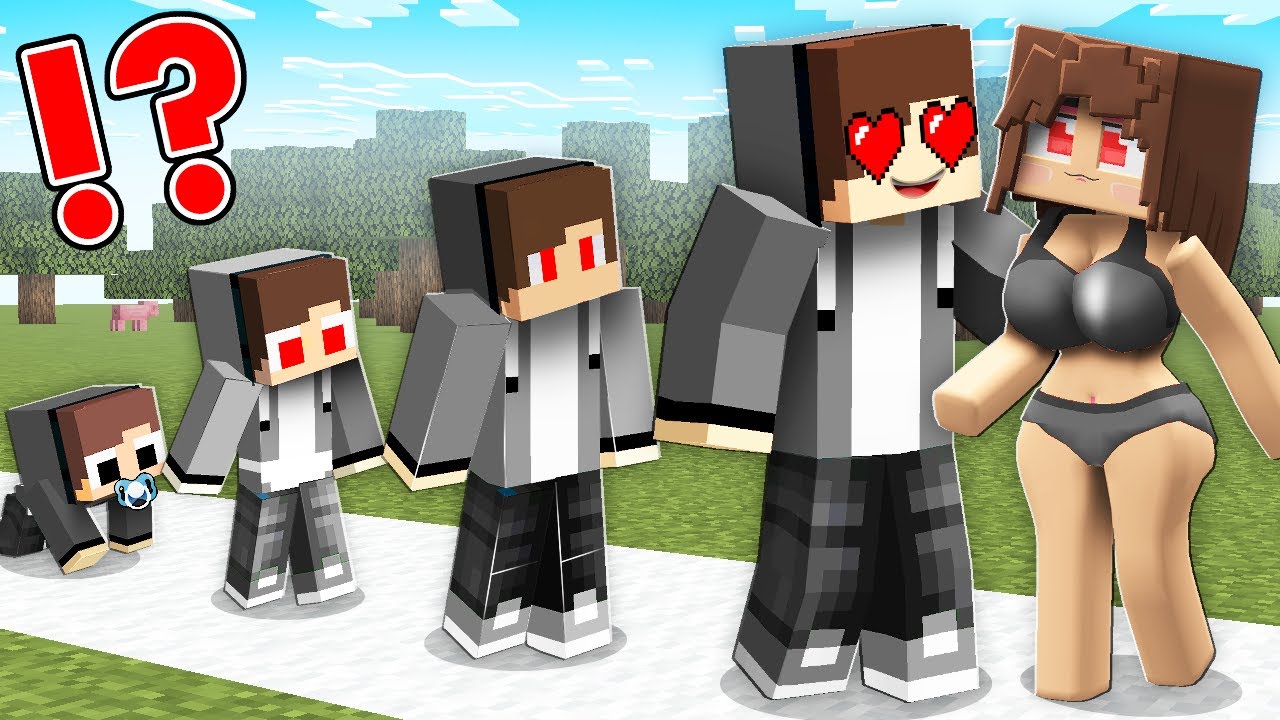 DARK JJ and DARK GIRL LIFE CYCLE! EVOLUTION in Minecraft - Maizen