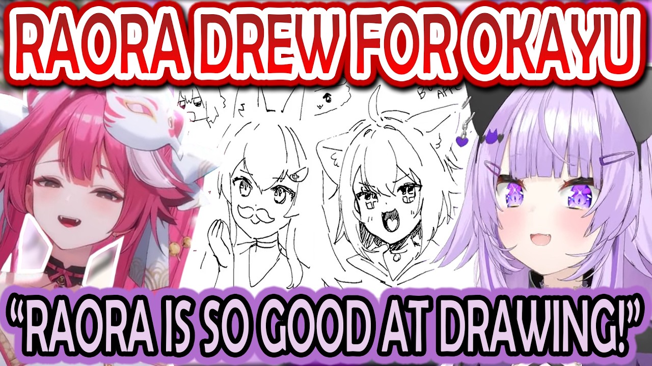 Okayu Had a Super Wholesome Drawing Session with Raora & Mio at Hololive Studio