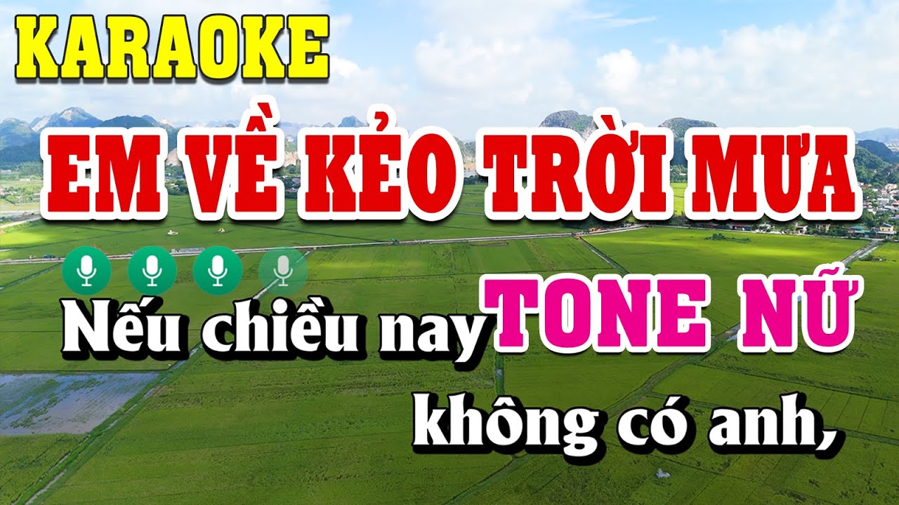 Em Về Kẻo Trời Mưa Karaoke Tone Nữ ( Am ) Beat Chuẩn | Linh Linh Karaoke