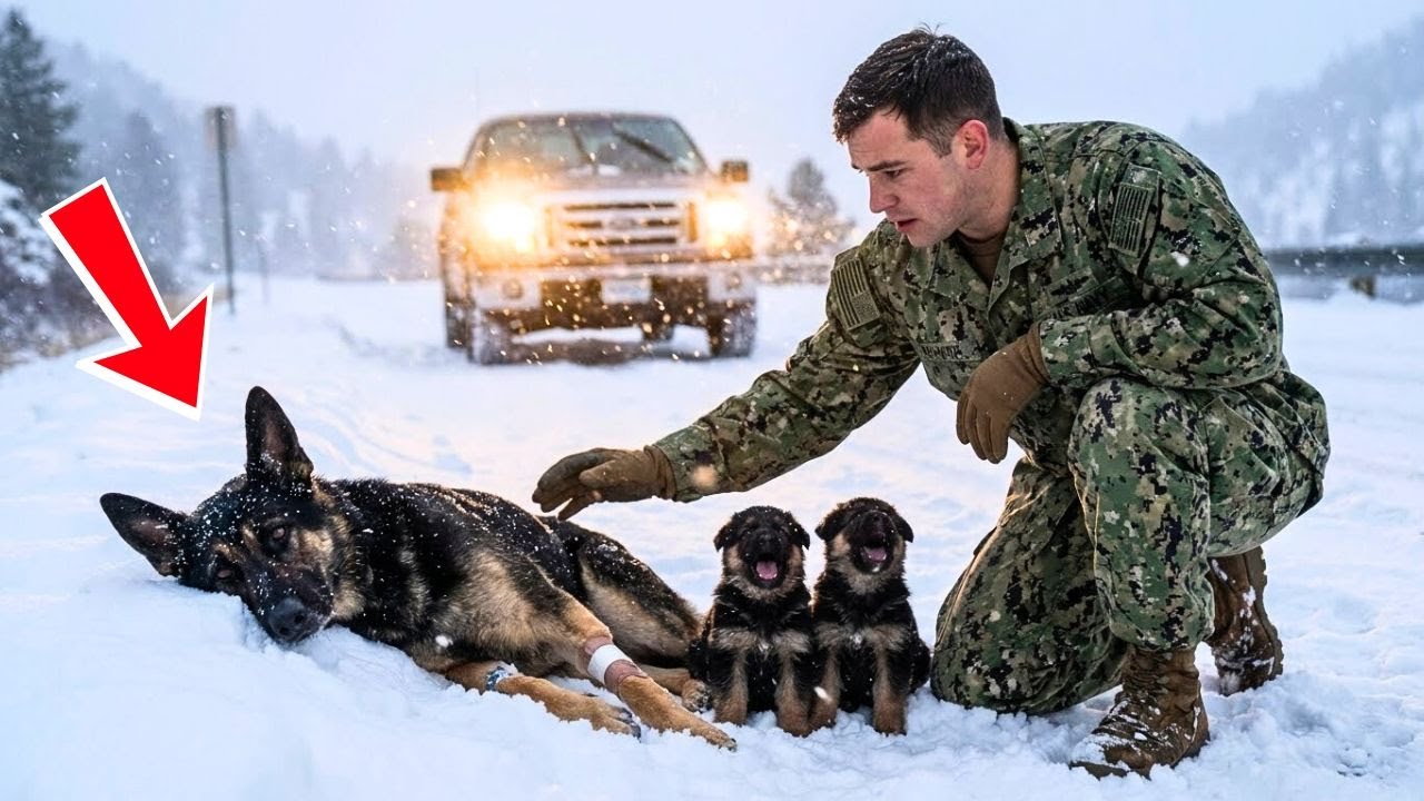 Navy SEAL Saved A Stray German Shepherd With Two Puppies – Then Found Out Who She Really Was!