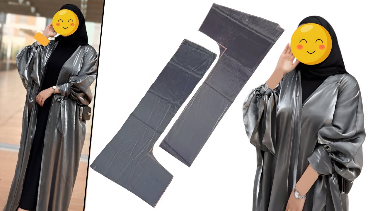 من السهل جداً تفصيل وخياطة عباية مفتوحة من الامام روعه | عبايه اوبن