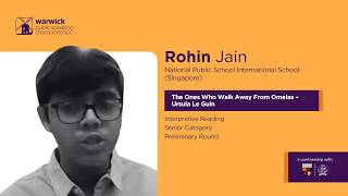 2026 Warwick PS Interpretive Reading Senior Preliminary Round | Rohin Jain