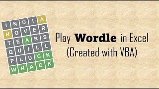 Play Wordle in Excel Unlimed number of times (Created using VBA)