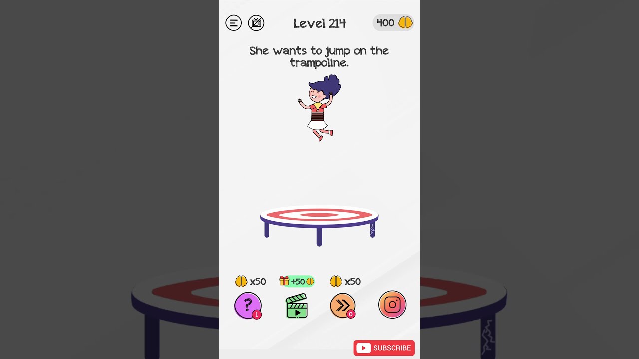 Braindom: Brain Games Test Out - Level 214 She Wants To Jump On The Trampoline Answer