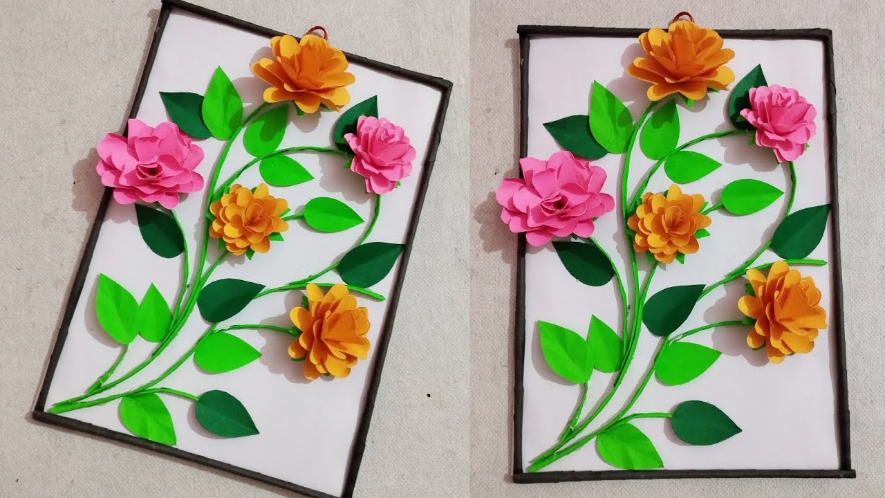 How to make Flower Wall hanging Easy Wall decoration idea DIY Room