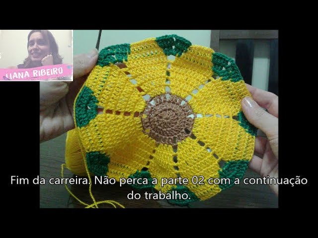 SBS recipe for the sunflower crochet wipe, part 01 - YouTube