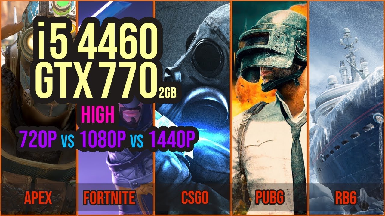 PUBG benchmark on a GTX 770 + i5 4460 - HIGH @ 720P/1080P/1440P 