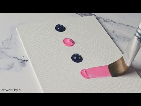 Pink Aurora Night Sky Painting Tutorial / Easy Acrylic Painting Ideas for Beginners Step by Step