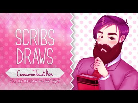 JUST SENPAI || Scribs Draws || CinnamonToastKen in 'Doki Doki Literature Club' style