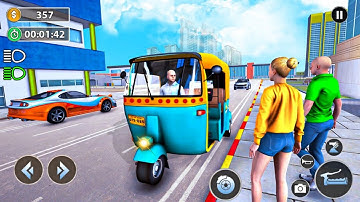 Modern Auto Rickshaw Driving Simulator 3D - Pick Up and Drop off the passengers - Android Gameplay
