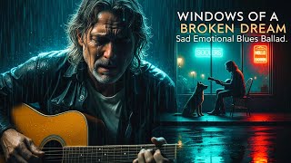 🌧️ Windows of Broken Dreams – Emotional Sad Blues Rock Ballad | Rainy Dog Blues Radio