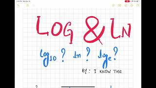 What is log and ln #IKnowThis #log #ln