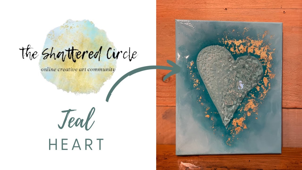 Бирюзовое сердце (урок по искусству стекла и смолы)