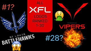 All XFL logos ranked(Primary/Secondary 2020-2023)