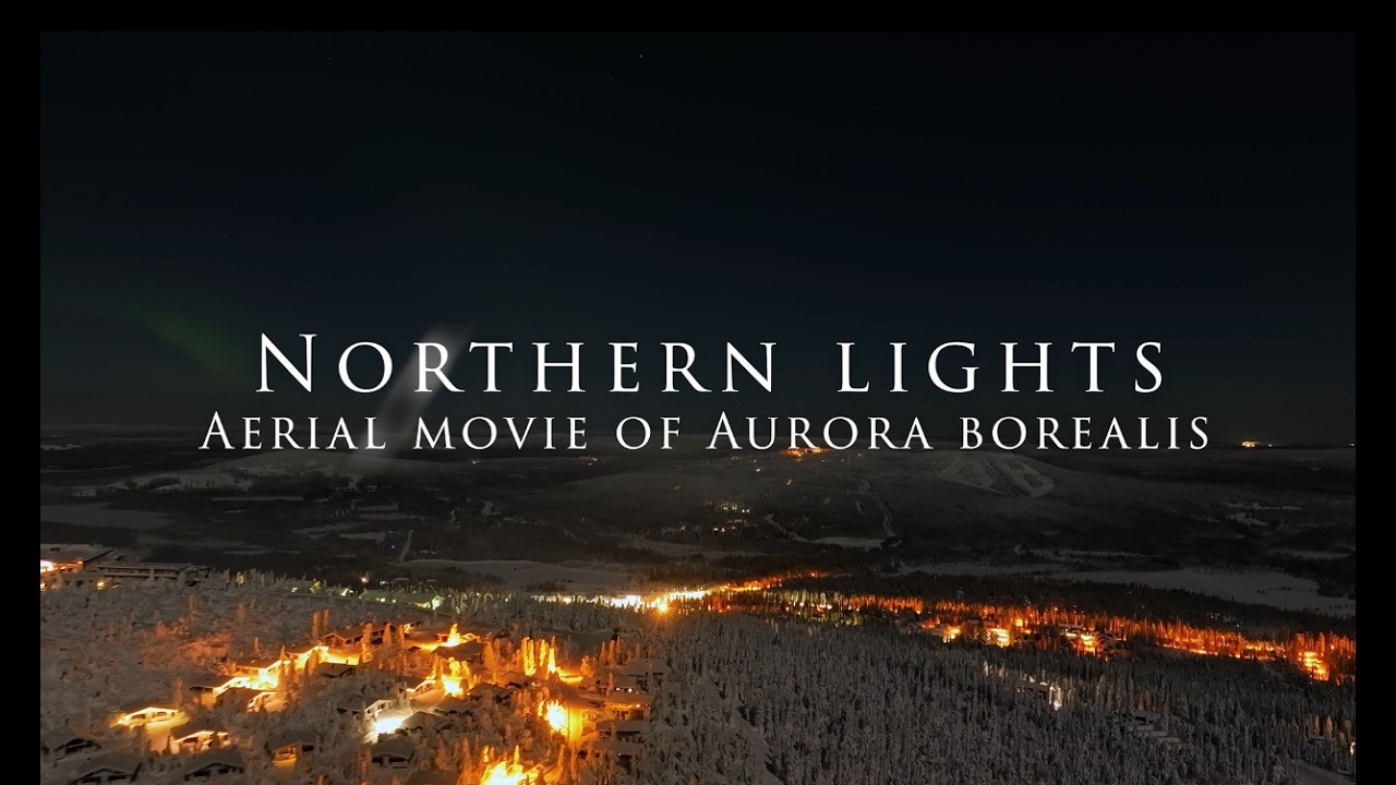 🌌 Northern lights, Aurora Borealis in Finland, 4k Drone Movie