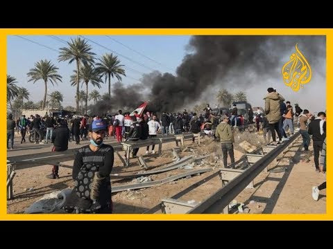 🇮🇶مواجهات بين أصحاب القبعات الزرق ومتظاهرين بالعراق