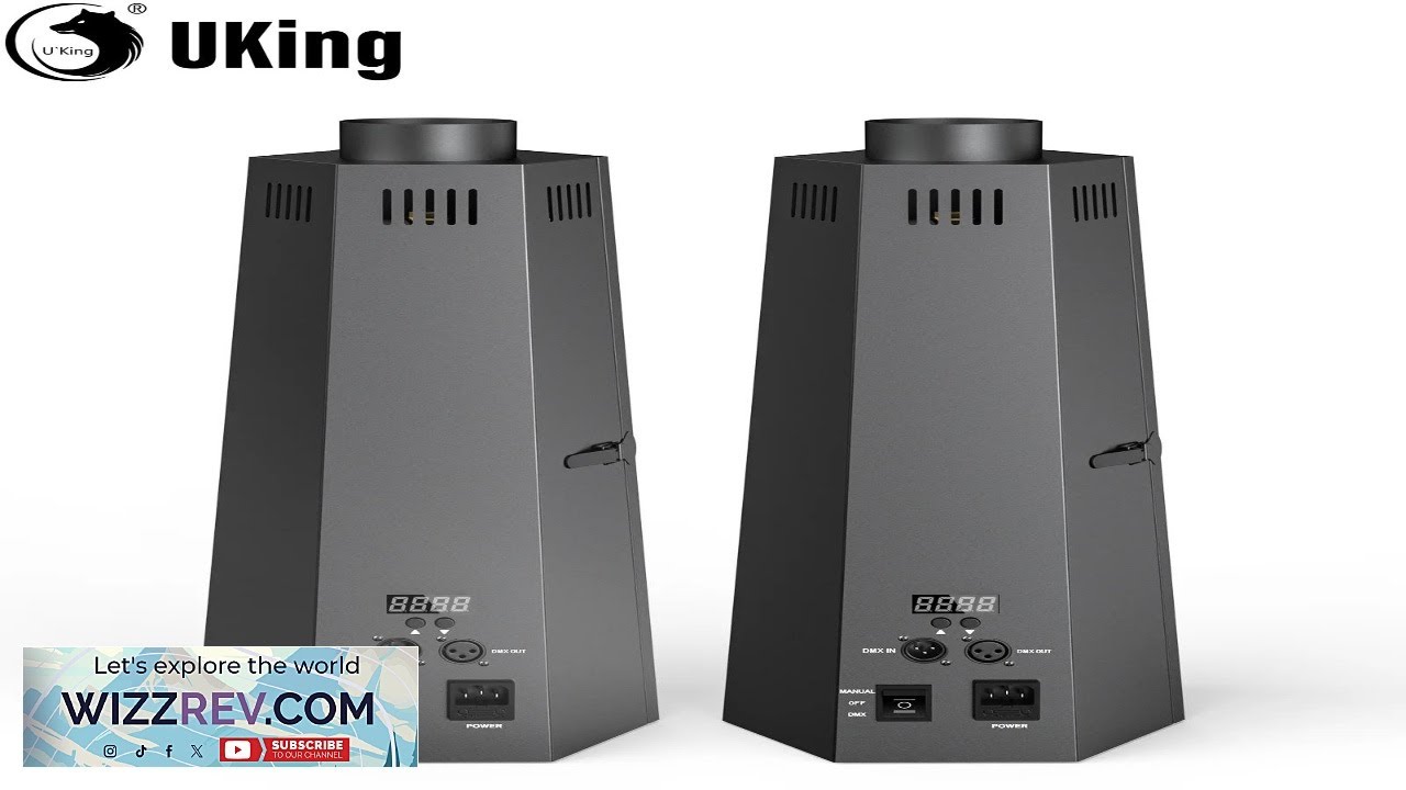 U`King 2Pcs 80W Hexagonal Flame Machine Stage Flamethrow Remote Control DMX512 Fire