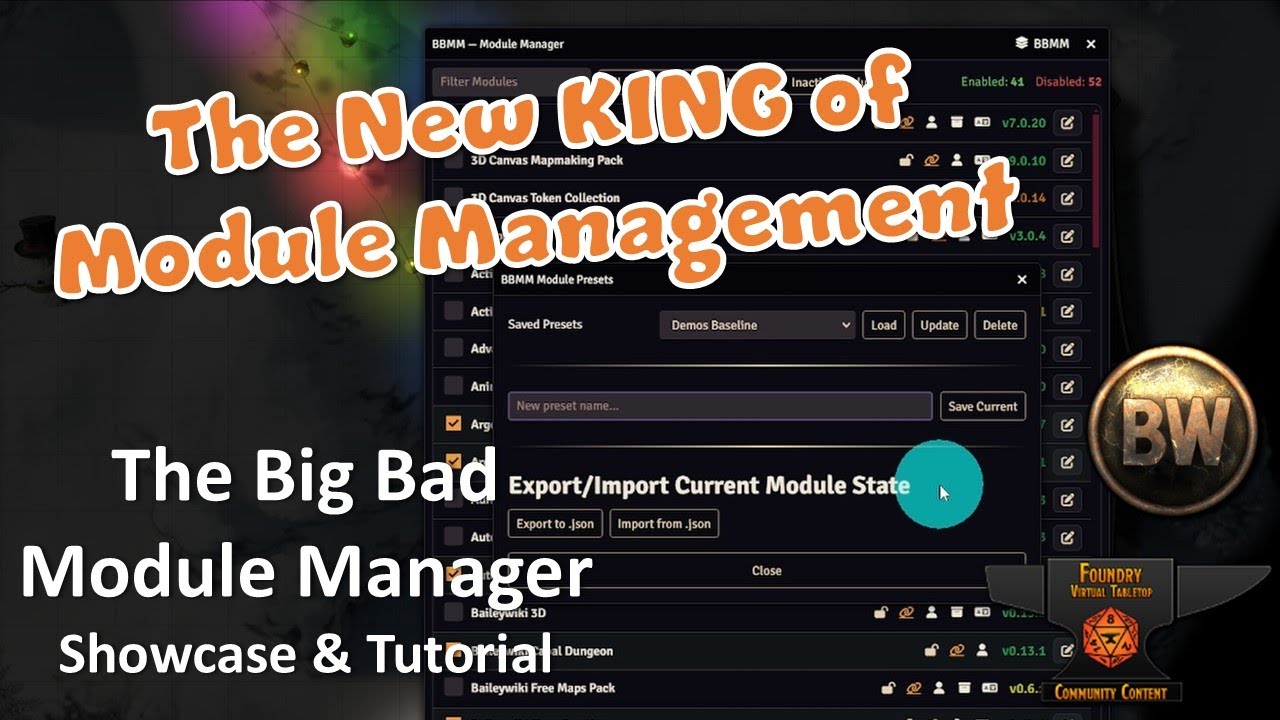 The New KING of #FoundryVTT Module Management: The Big Bad Module ...