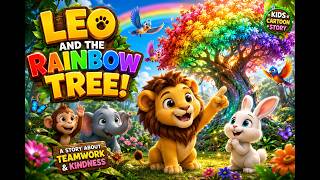 🦁 Leo and the Rainbow Tree 🌈 | Magical Kids Story | Teamwork & Kindness | Kids Cartoon
