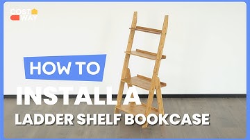 How to Install the 4-Tier Bamboo Ladder Shelf Bookcase for Study Room | JV10223 #costway #howto