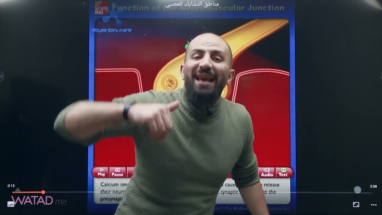 انتقال السيال العصبي في مناطق التشابك العصبي ( الترابط العصبي ) للأستاذ مصعب القطاوي