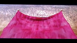 Red blanket fire scene from Bollywood war film Baahubali - Indian Hindi War Movie