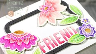 MFT Fancy Flowers FRIEND Card | Zig Clean Color Real Brush Markers