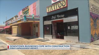 Downtown Bakersfield businesses cope with ongoing sidewalk improvement construction