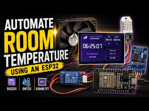 How to Automate Room Temperature Using an ESP32 with DS3231, DHT22 & ILI9486 TFT (With Example Code)