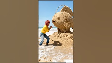 Try Not To Laugh! 🤣 Huntrix Sand Sculptures! Saja Boys Beach Day Prank #shorts Kpop Demon Hunters Ai