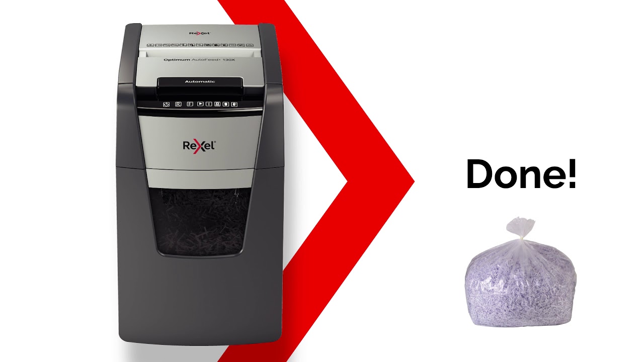 Rexel Optimum AutoFeed+ 130X Automatic Cross Cut Paper Shredder - Product video (EN)