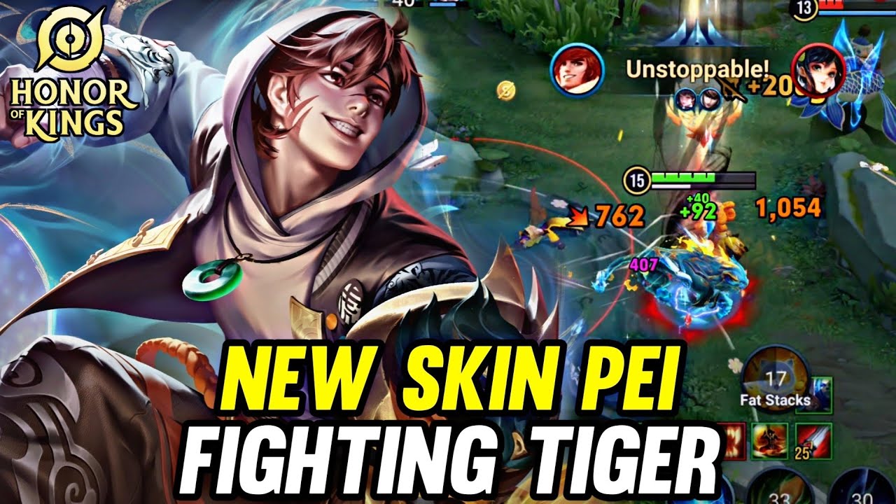 HOK : NEW SKIN PEI FIGHTING TIGER GAMEPLAY - HONOR OF KINGS