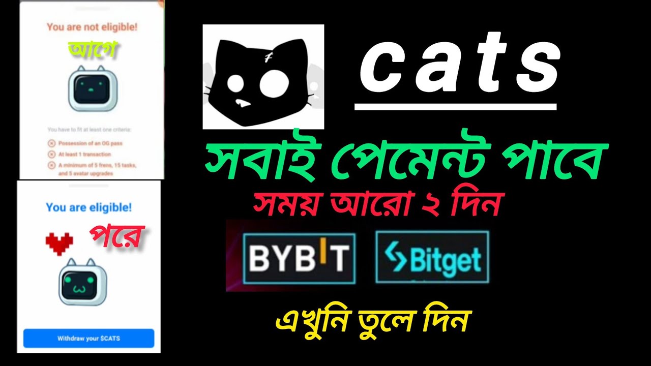 Cats Airdrop withdrawal In Bybit,kcoin Gate io/Cats not eligible problem / cats withdrawal bitget