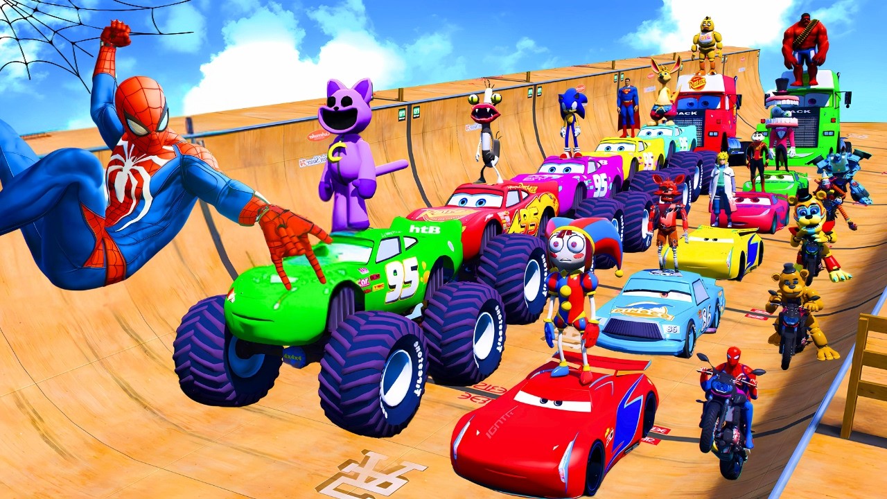 GTA 5 Epic Spider-man Stunt Racing Challenge | Amazing Supercars Gameplay with GTA V Mods