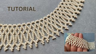 Seed Bead Mesh Necklace Tutorial, Beaded Necklace making DIY, Beads Jewelry tutorial