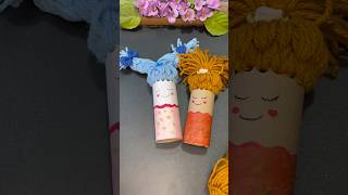Bonecas feitas de rolo de papel higiênico. #art #boneca #artesanato