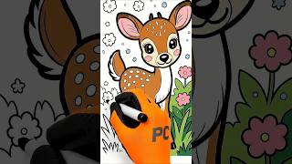Satisfying Deer Coloring Page Transformation #PrintocolorArt