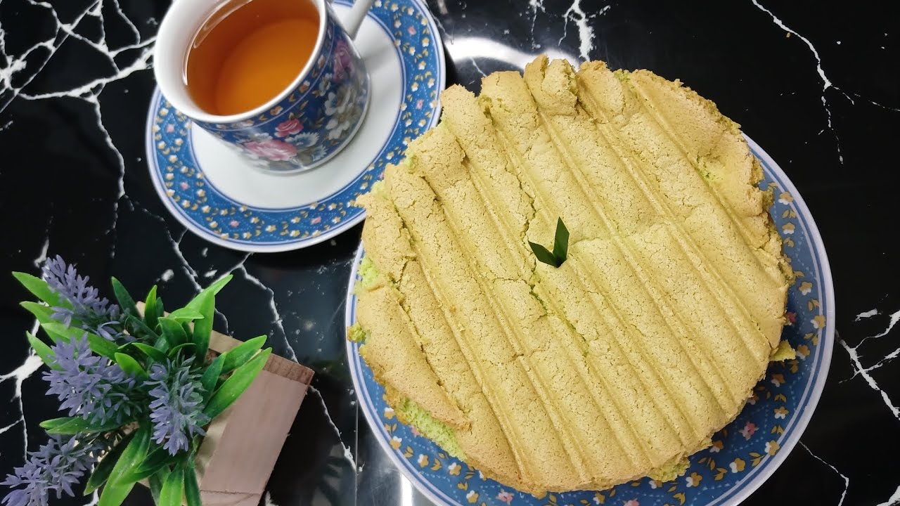 Kek Pandan Chiffon Tanpa Tepung Gandum / Gluten Free Lembut & Gebu